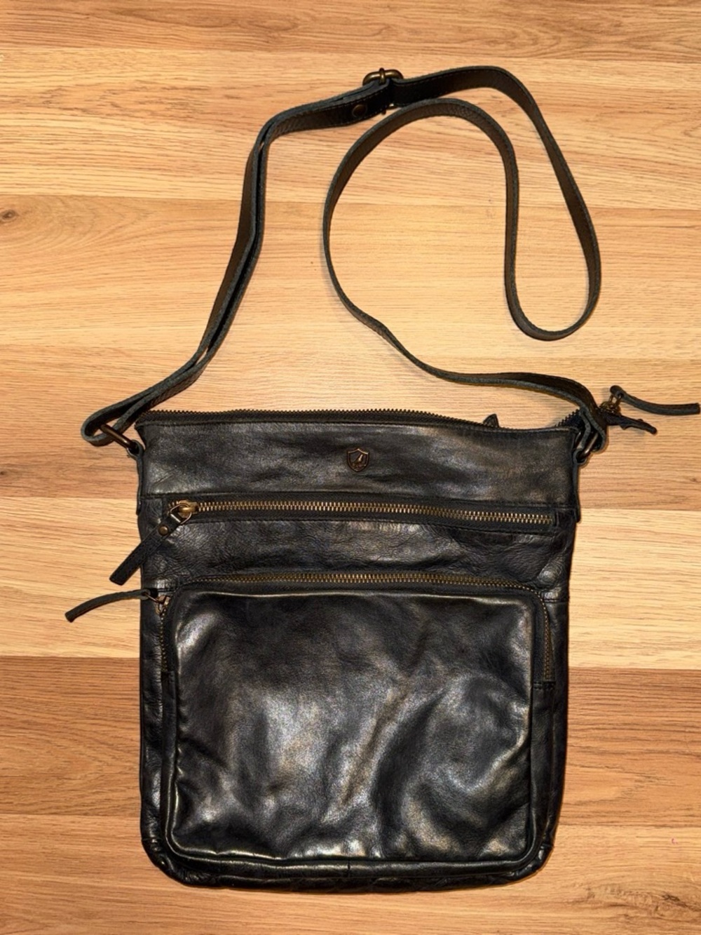 Cochoa Black Leather Crossbody Bag - Classic Men’s Shoulder Bag